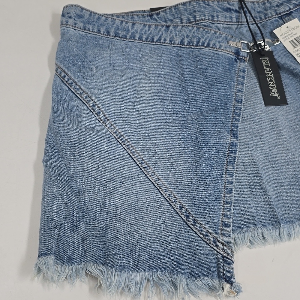 NWT BlankNYC wrap asymmetrical Jean denim skirt - Picture 3 of 10